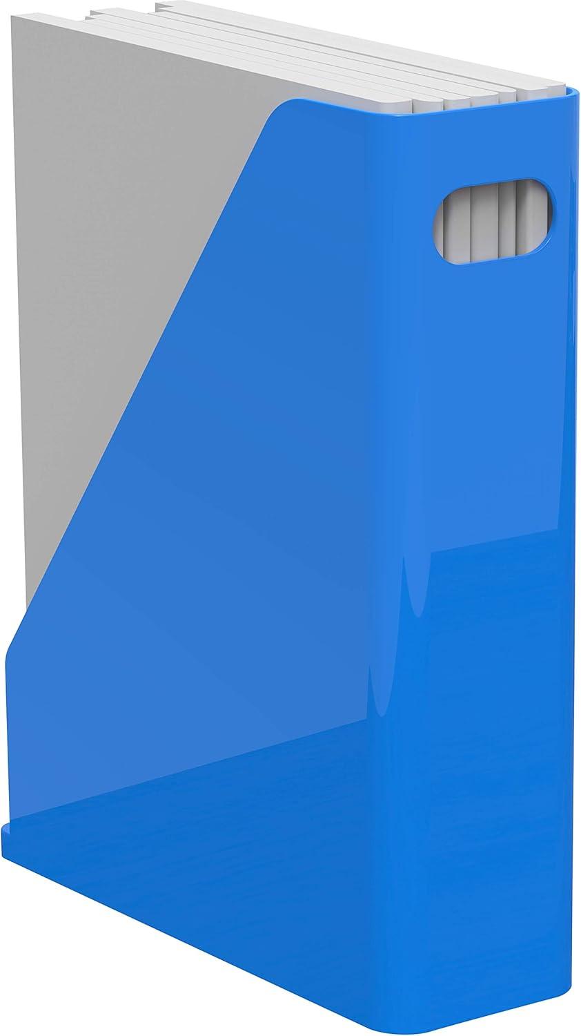 imageStorex Modern Gloss Vertical Sorter 8 x 5 x 6 Inches Black 4Pack 00146E04CBlue