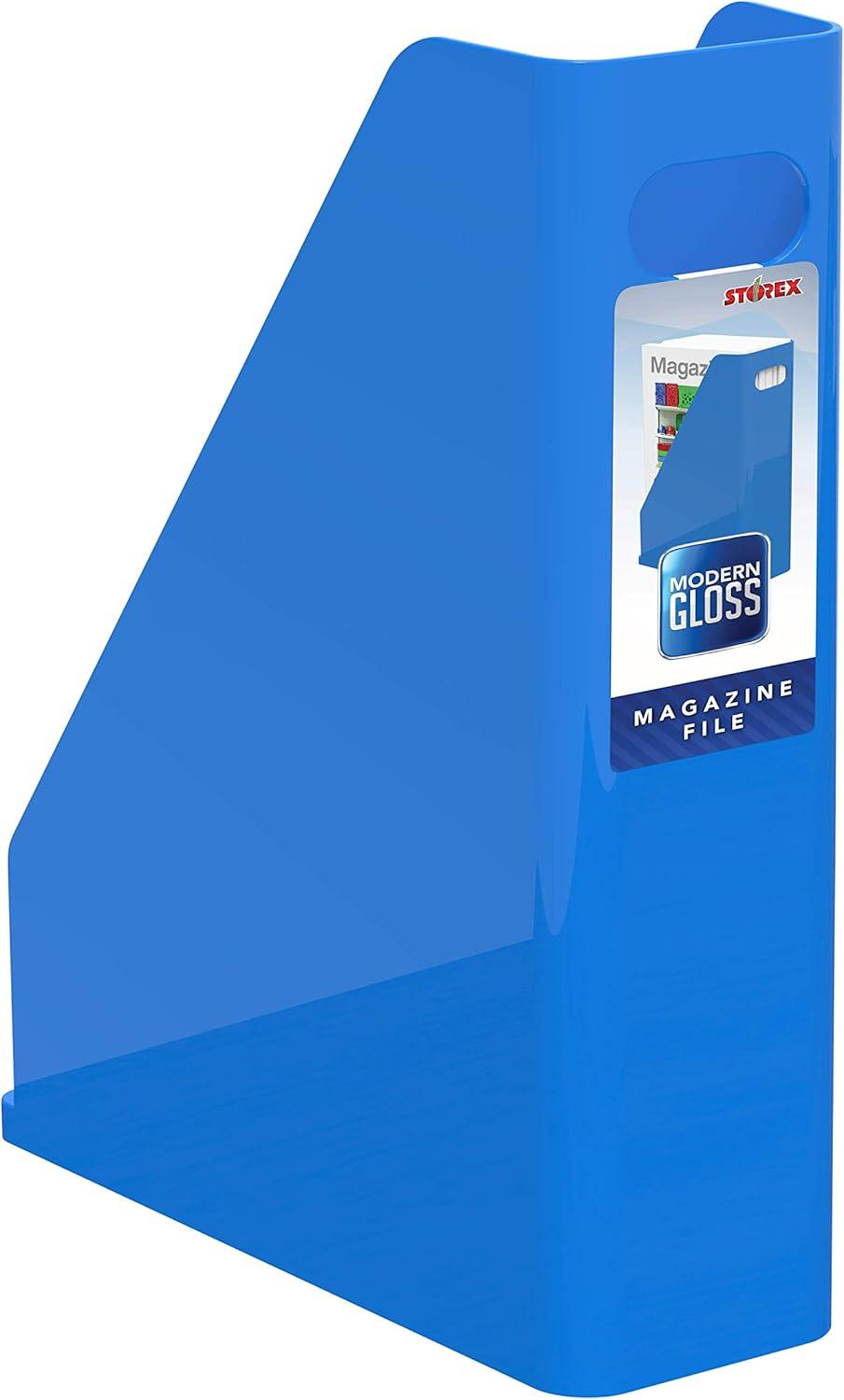 imageStorex Modern Gloss Vertical Sorter 8 x 5 x 6 Inches Black 4Pack 00146E04CBlue