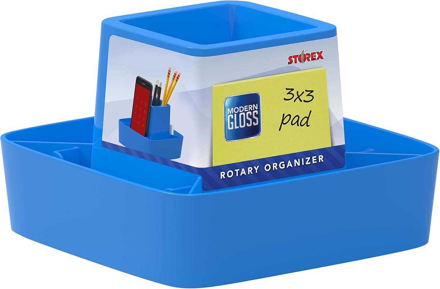 imageStorex Modern Gloss Vertical Sorter 8 x 5 x 6 Inches Black 4Pack 00146E04CBlue