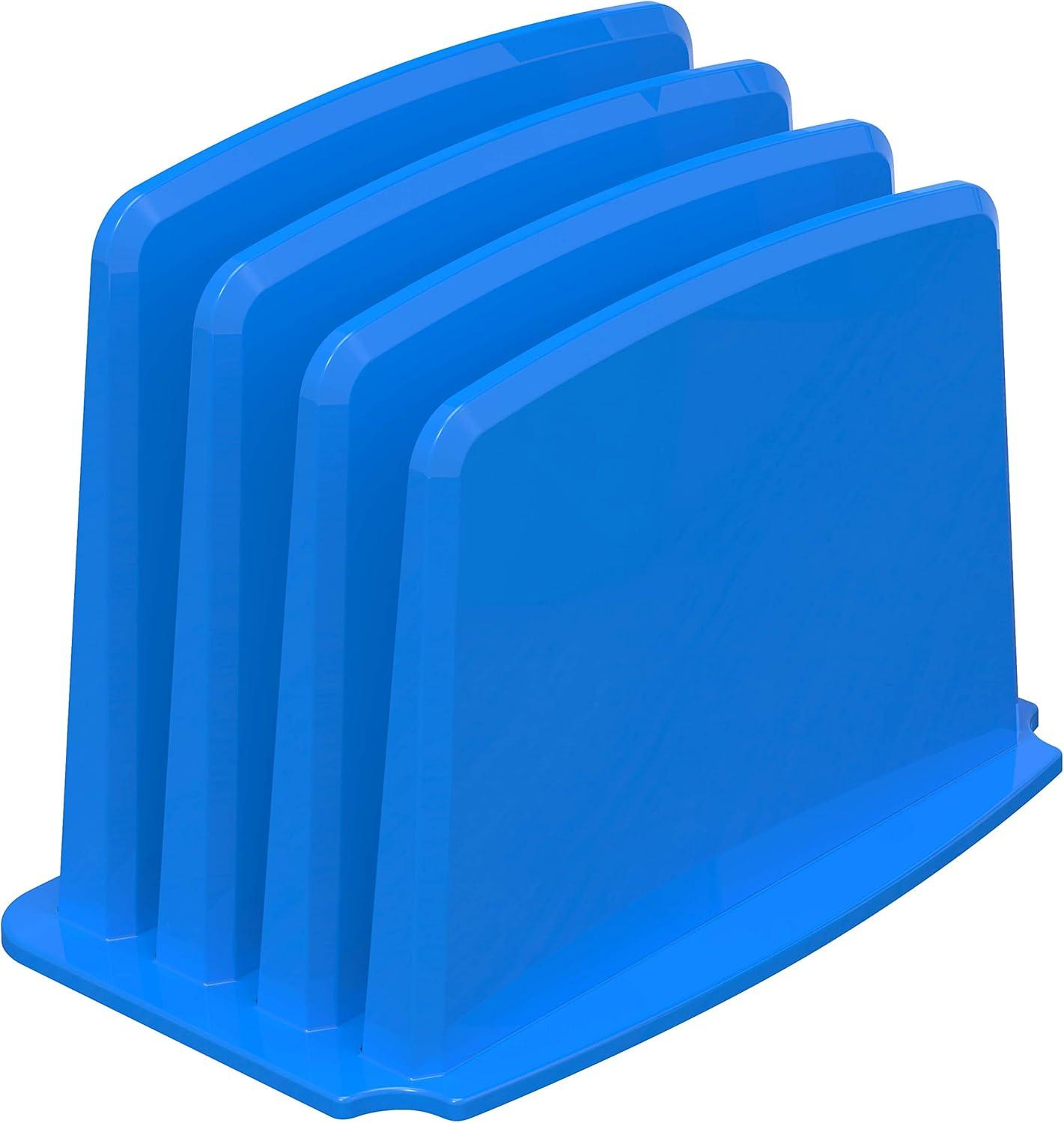 imageStorex Modern Gloss Vertical Sorter 8 x 5 x 6 Inches Black 4Pack 00146E04CBlue