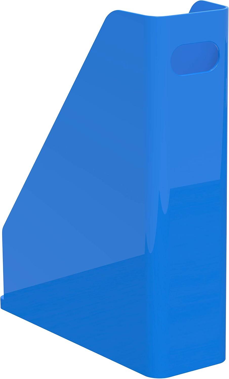 imageStorex Modern Gloss Vertical Sorter 8 x 5 x 6 Inches Black 4Pack 00146E04CBlue