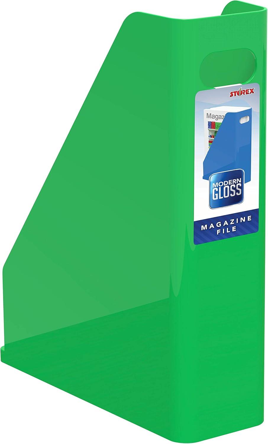 imageStorex Modern Gloss Vertical Sorter 8 x 5 x 6 Inches Black 4Pack 00146E04CGreen