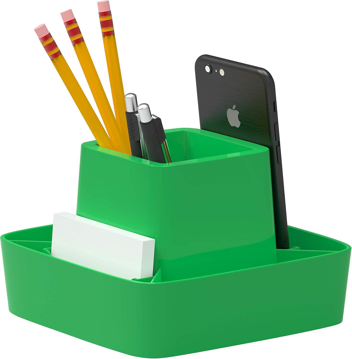 imageStorex Modern Gloss Vertical Sorter 8 x 5 x 6 Inches Black 4Pack 00146E04CGreen