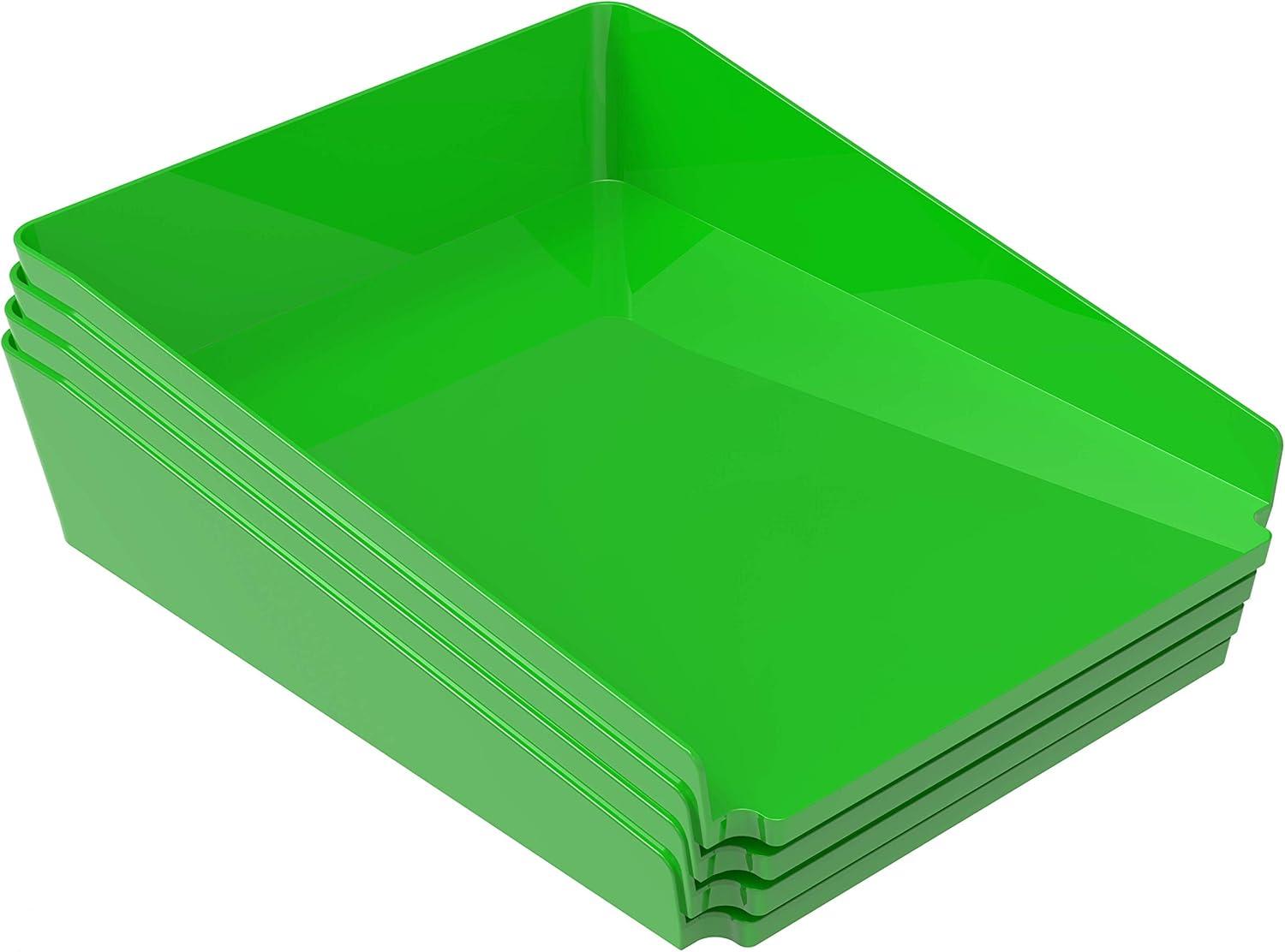 imageStorex Modern Gloss Vertical Sorter 8 x 5 x 6 Inches Black 4Pack 00146E04CGreen