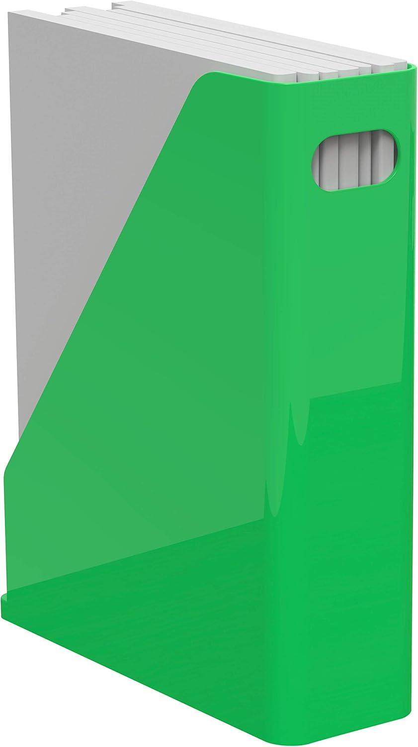 imageStorex Modern Gloss Vertical Sorter 8 x 5 x 6 Inches Black 4Pack 00146E04CGreen