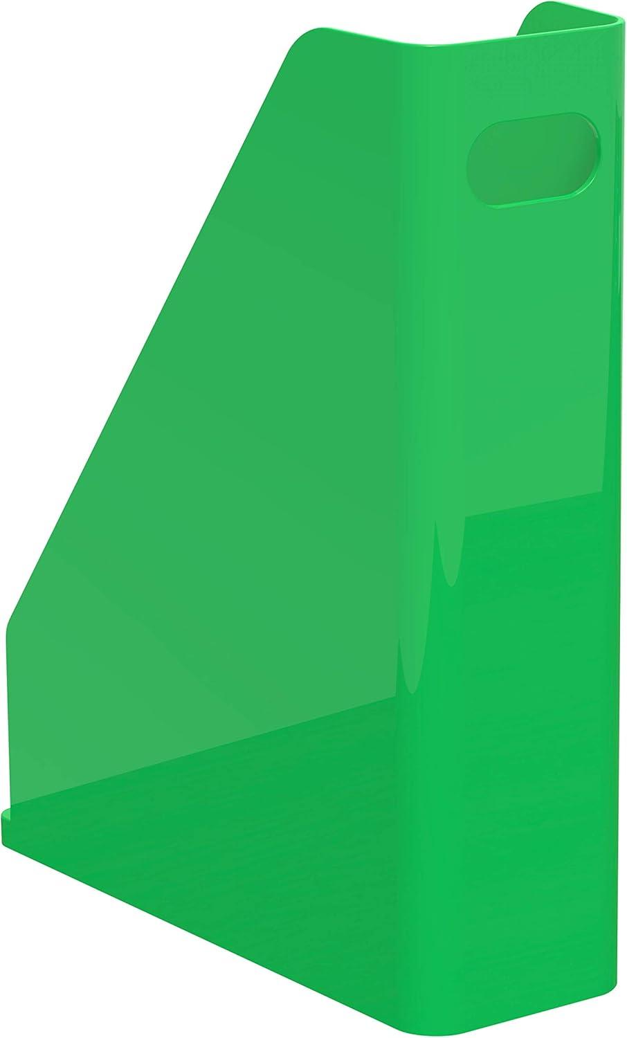 imageStorex Modern Gloss Vertical Sorter 8 x 5 x 6 Inches Black 4Pack 00146E04CGreen