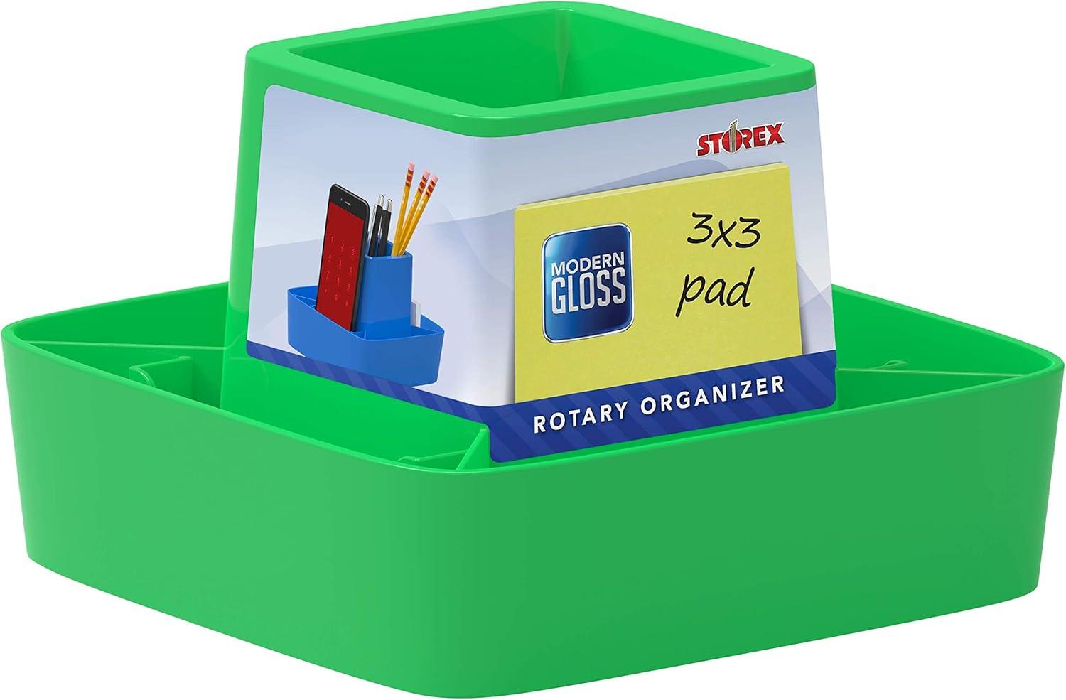 imageStorex Modern Gloss Vertical Sorter 8 x 5 x 6 Inches Black 4Pack 00146E04CGreen