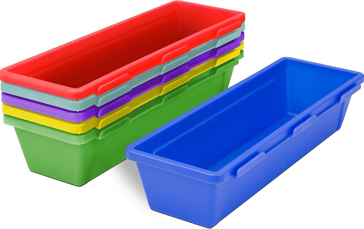 imageStorex Pencil Trays 925 x 3 x 19 Each Assorted Colors Case of 6 5Packs 00160E06C