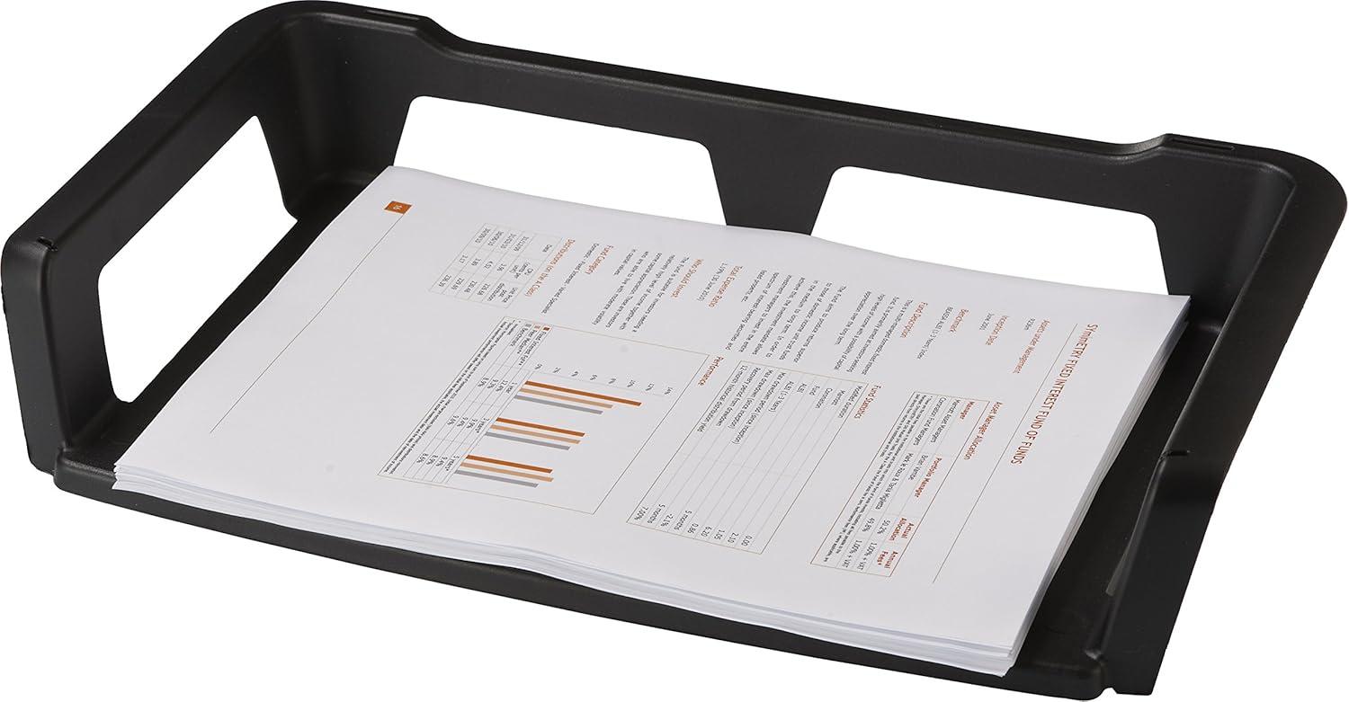 imageStorex Recycled Letter Tray 15 x 925 x 3 Inches Black Case of 12 STX70172U12CLetter Tray