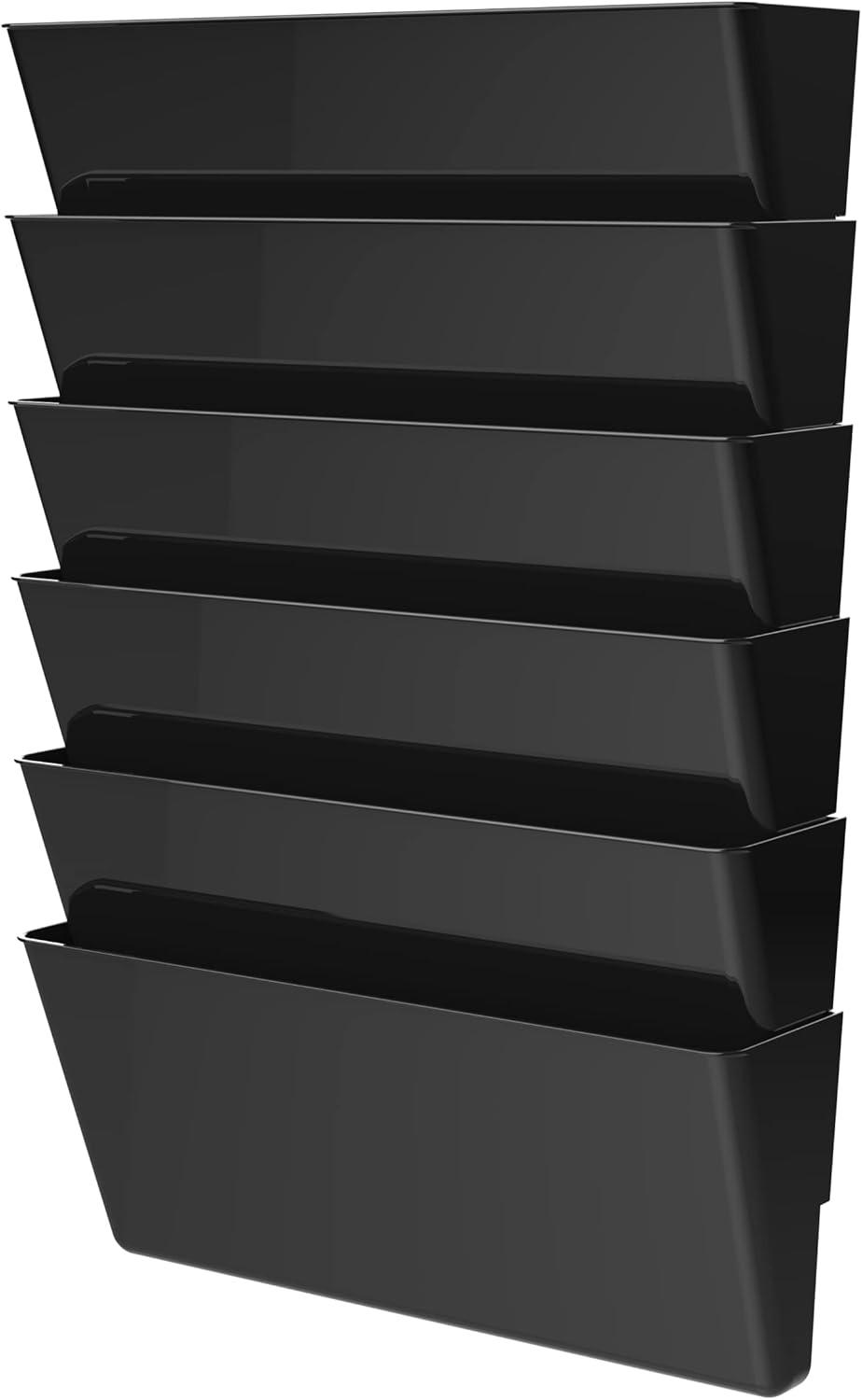 imageStorex Wall File Letter Size 13 x 4 x 7 ClearBlack