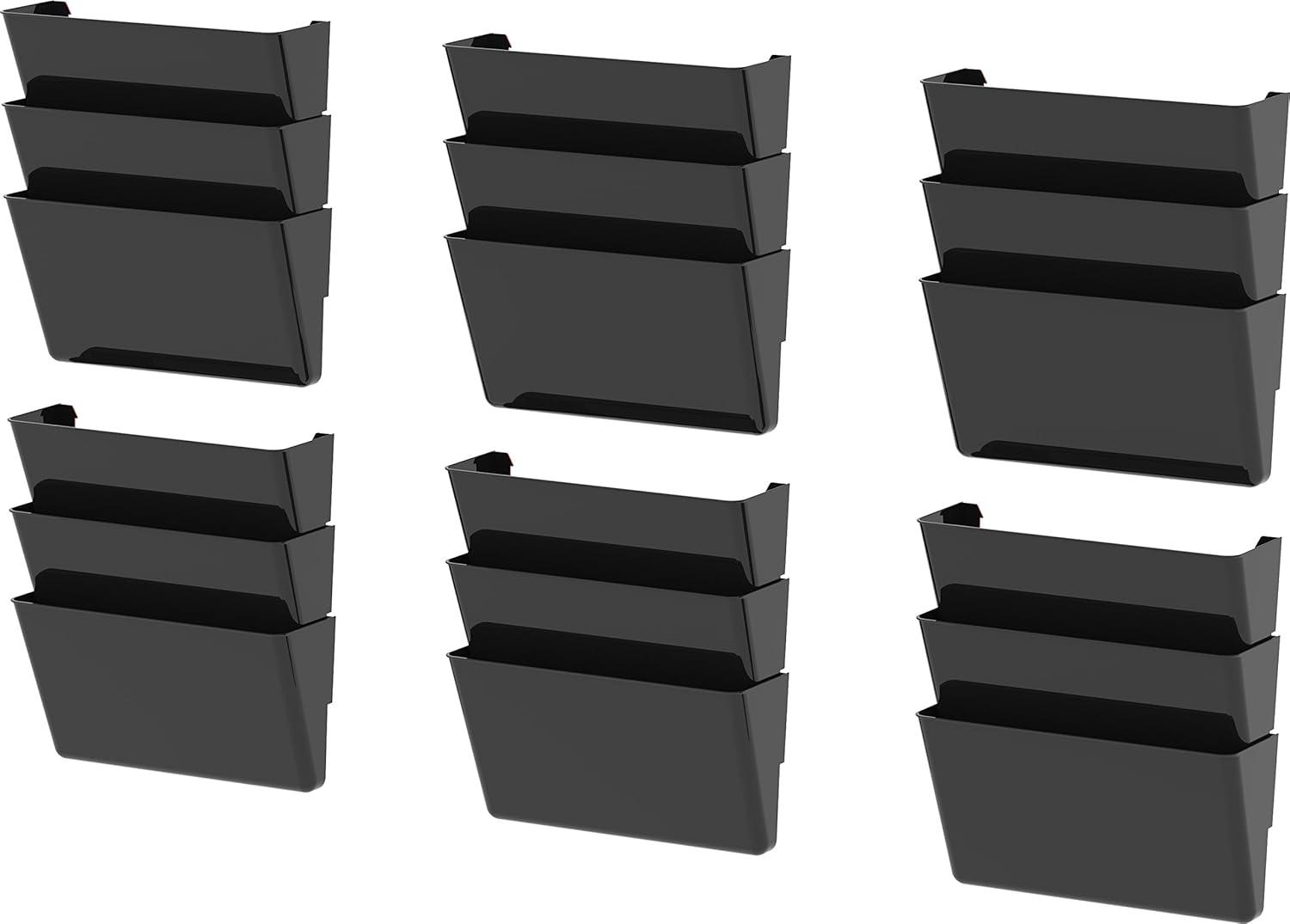 imageStorex Wall File Letter Size 13 x 4 x 7 ClearBlack
