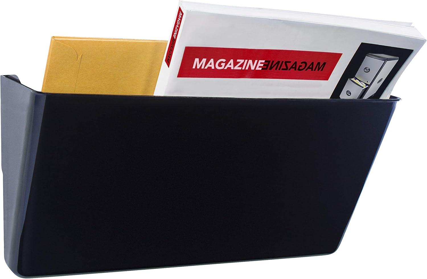 imageStorex Wall File Letter Size 13 x 4 x 7 ClearBlack
