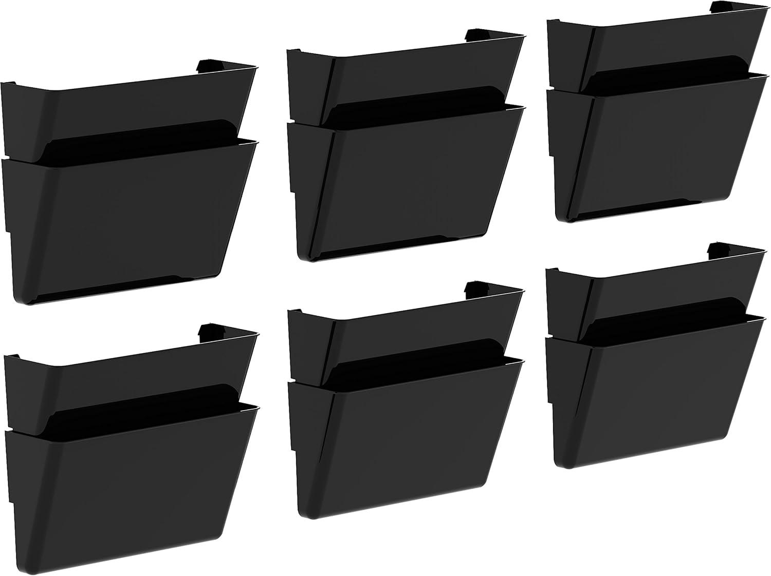 imageStorex Wall File Letter Size 13 x 4 x 7 ClearBlack