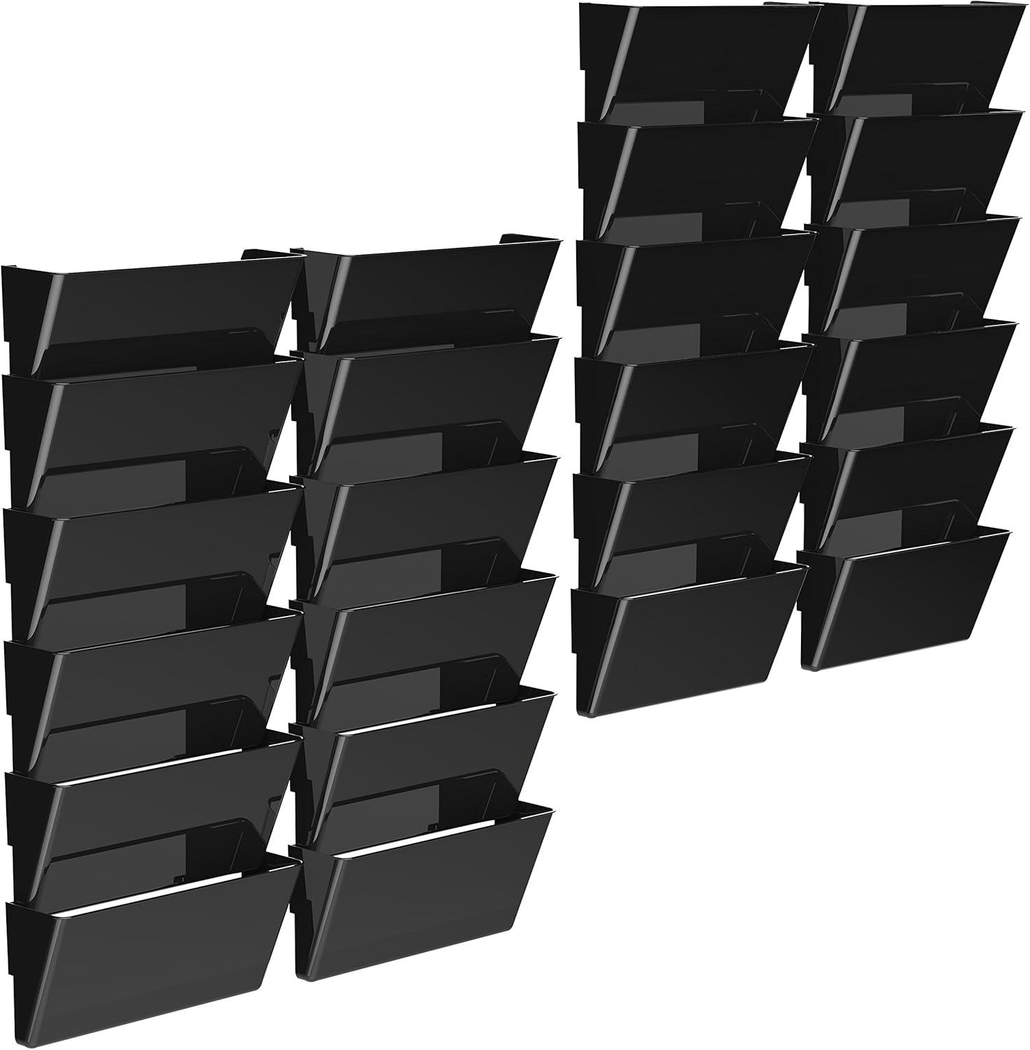 imageStorex Wall File Letter Size 13 x 4 x 7 ClearBlack