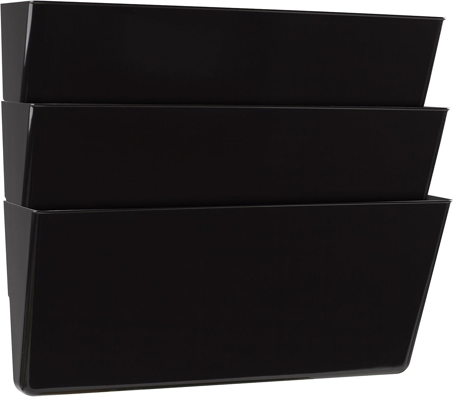 imageStorex Wall File Letter Size 13 x 4 x 7 ClearBlack