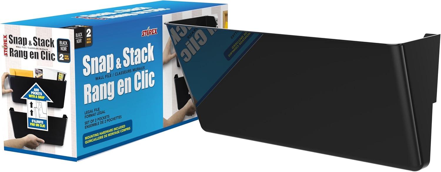 imageStorex Wall File Letter Size 13 x 4 x 7 ClearBlack
