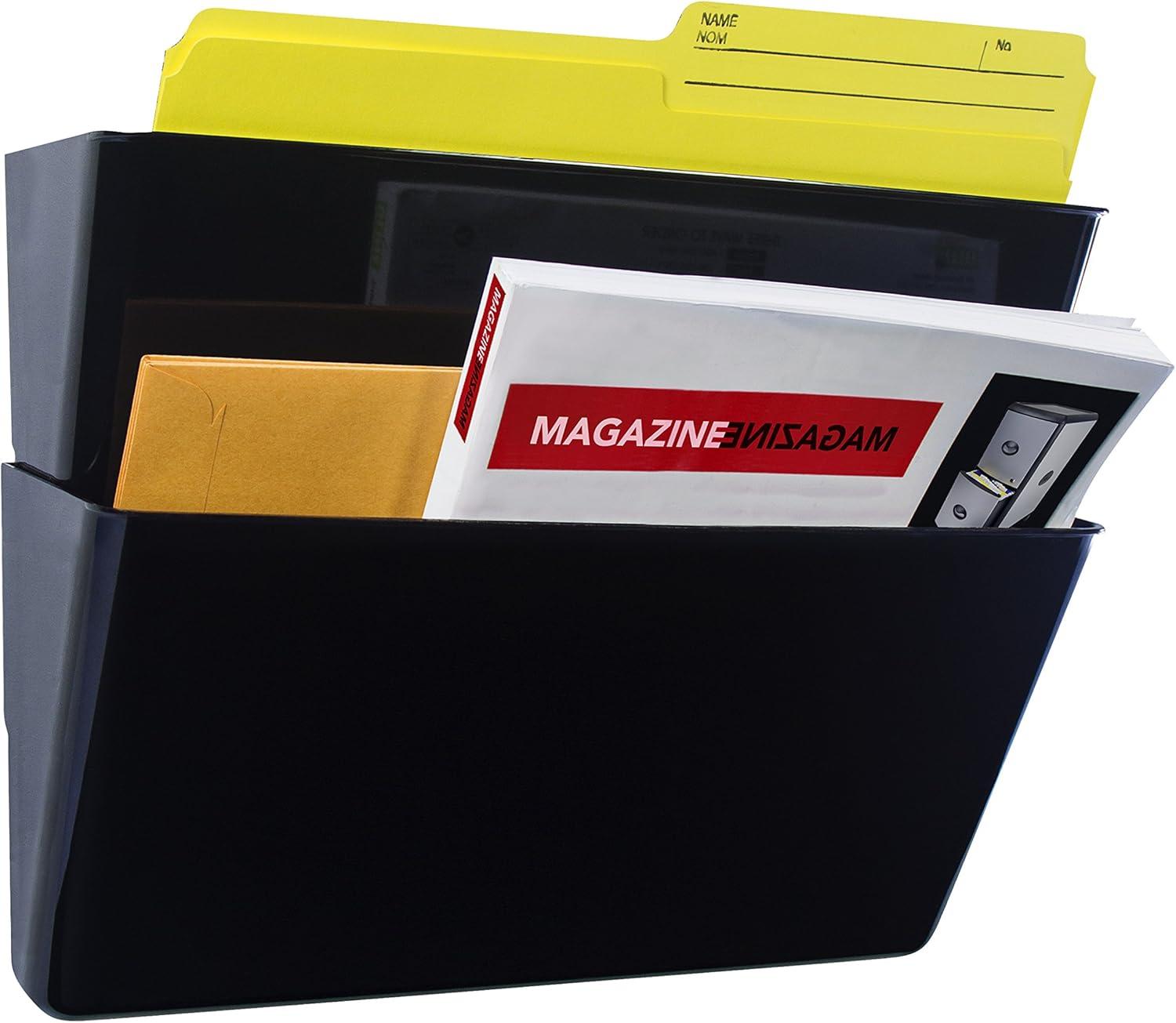 imageStorex Wall File Letter Size 13 x 4 x 7 ClearBlack