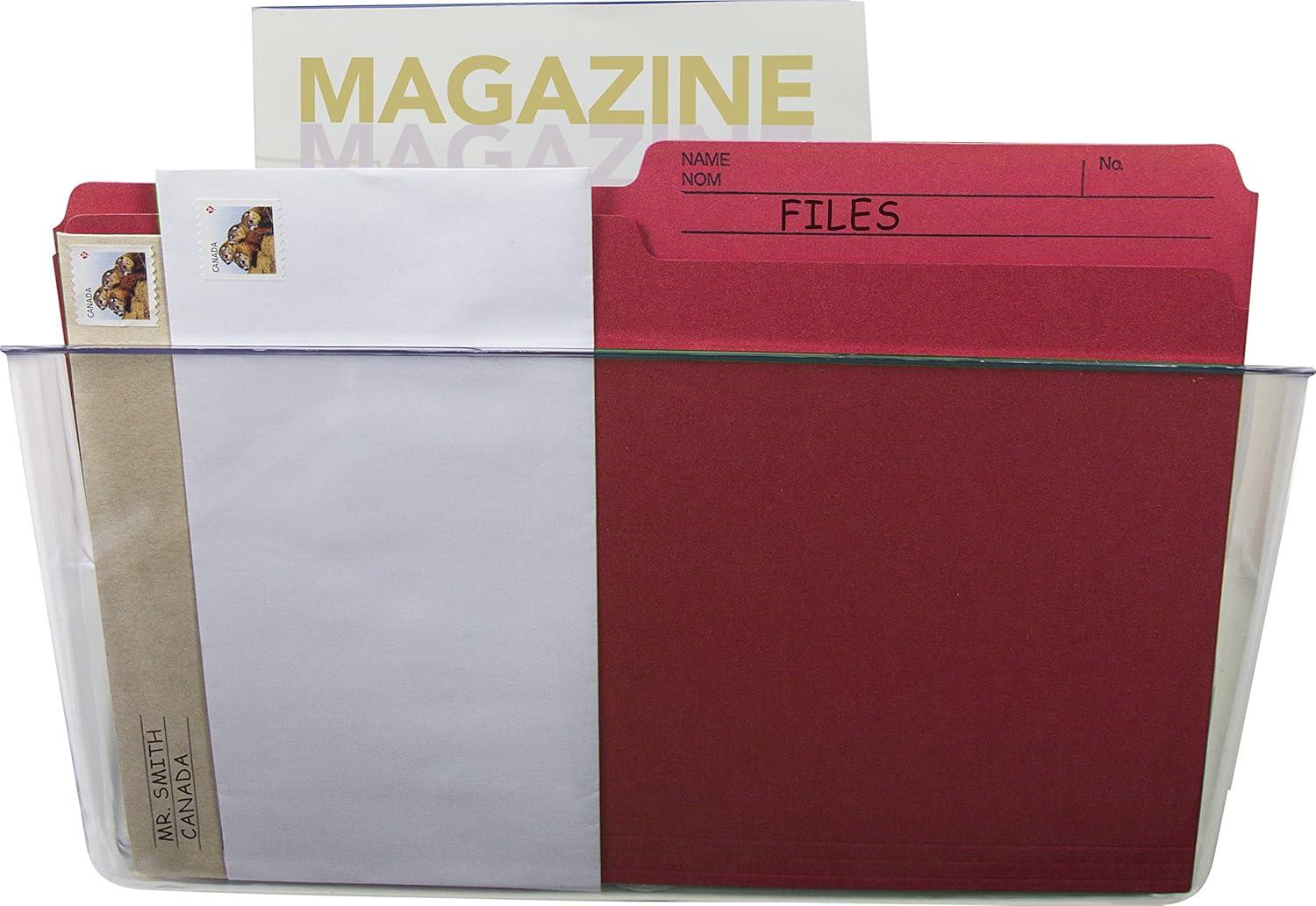 imageStorex Wall File Letter Size 13 x 4 x 7 ClearClear