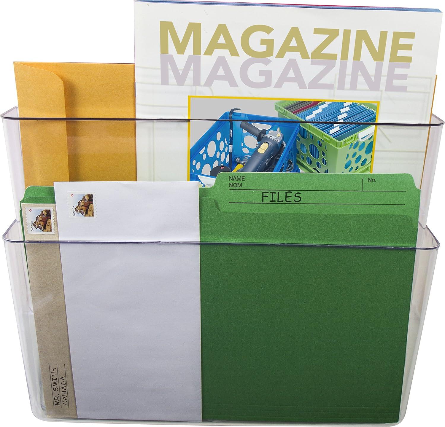 imageStorex Wall File Letter Size 13 x 4 x 7 ClearClear