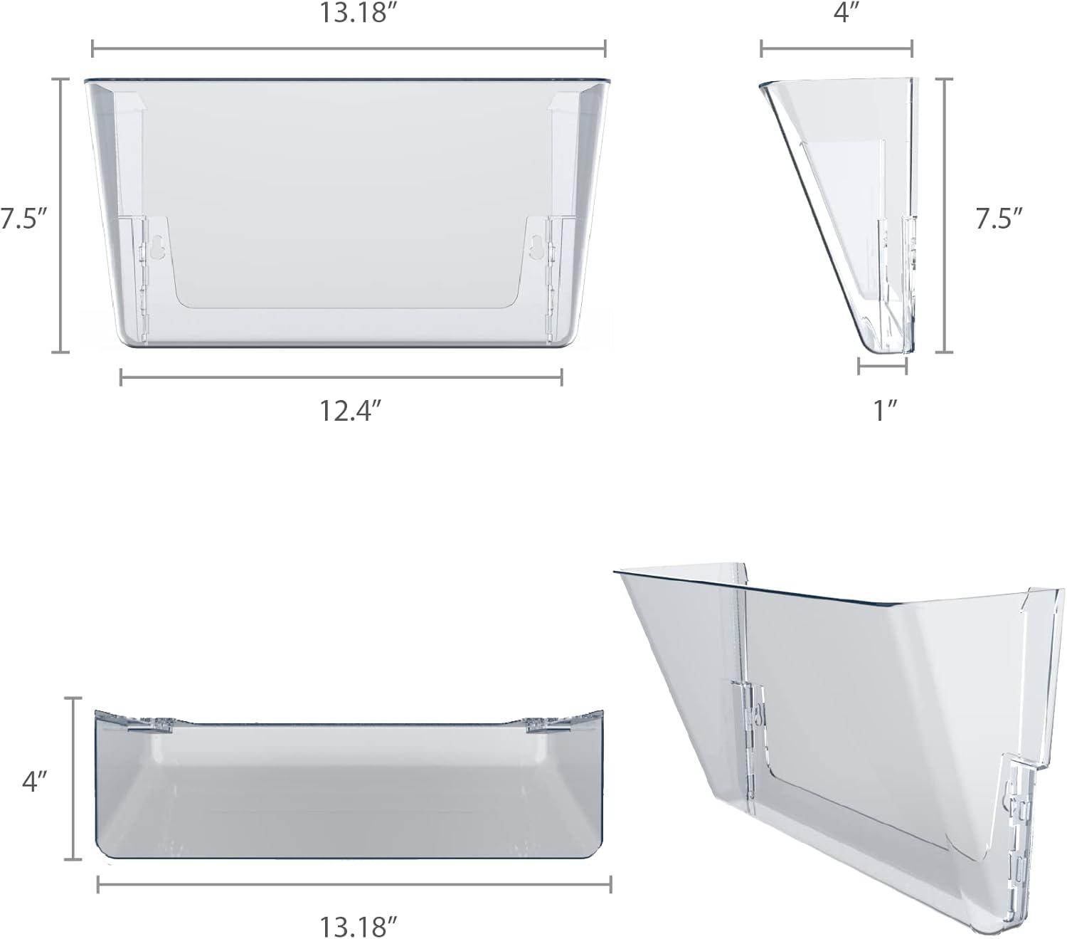 imageStorex Wall File Letter Size 13 x 4 x 7 ClearClear
