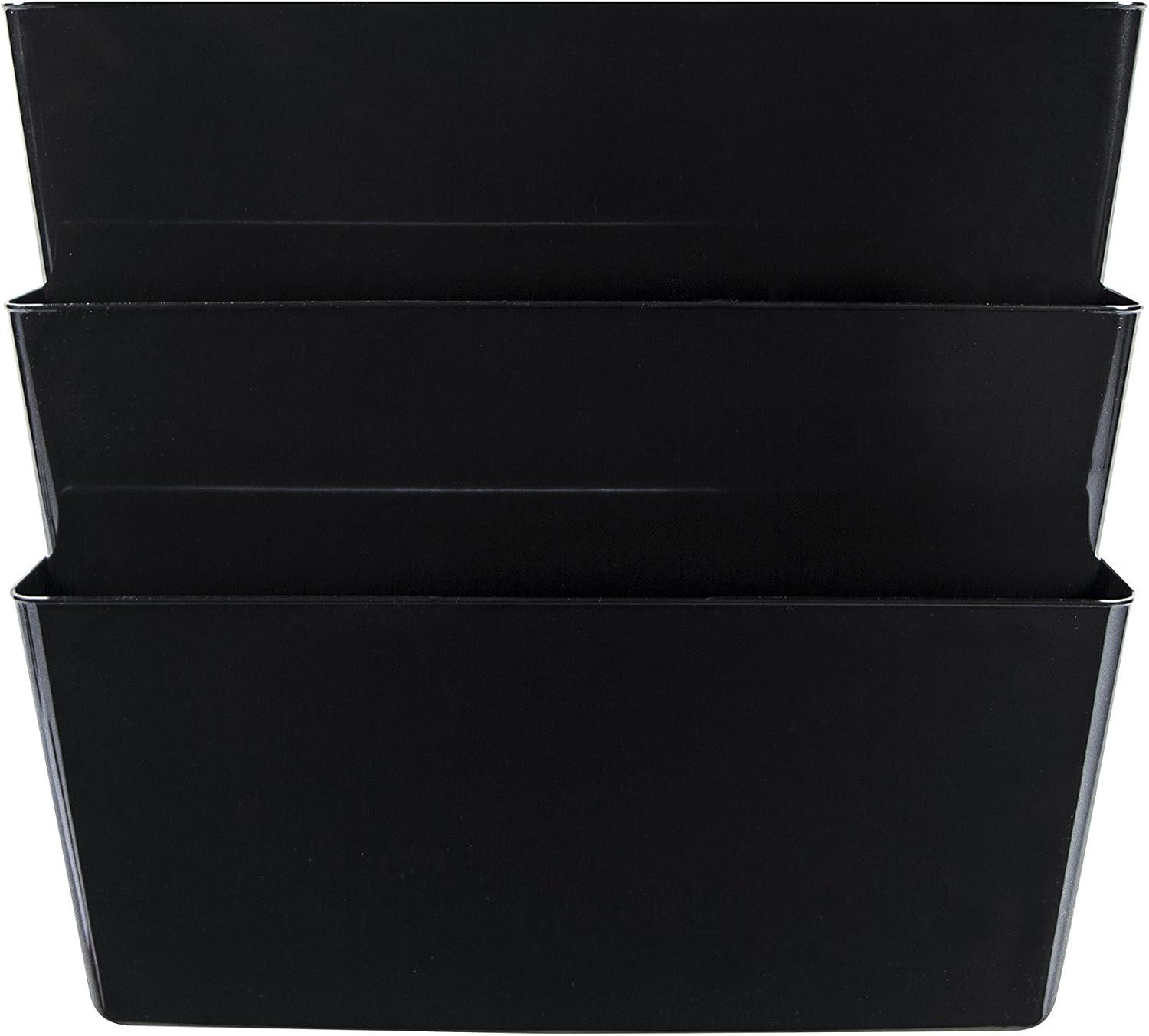 imageStorex Wall File Letter Size 13 x 4 x 7 ClearUnbreakable Black
