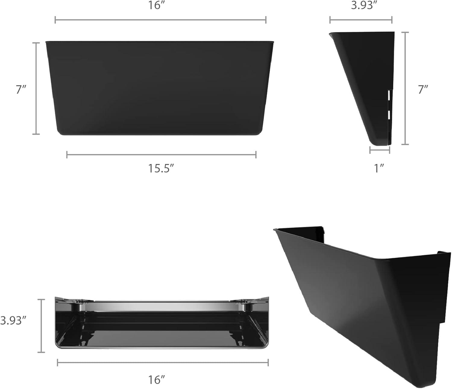 imageStorex Wall File Letter Size 13 x 4 x 7 ClearUnbreakable Black