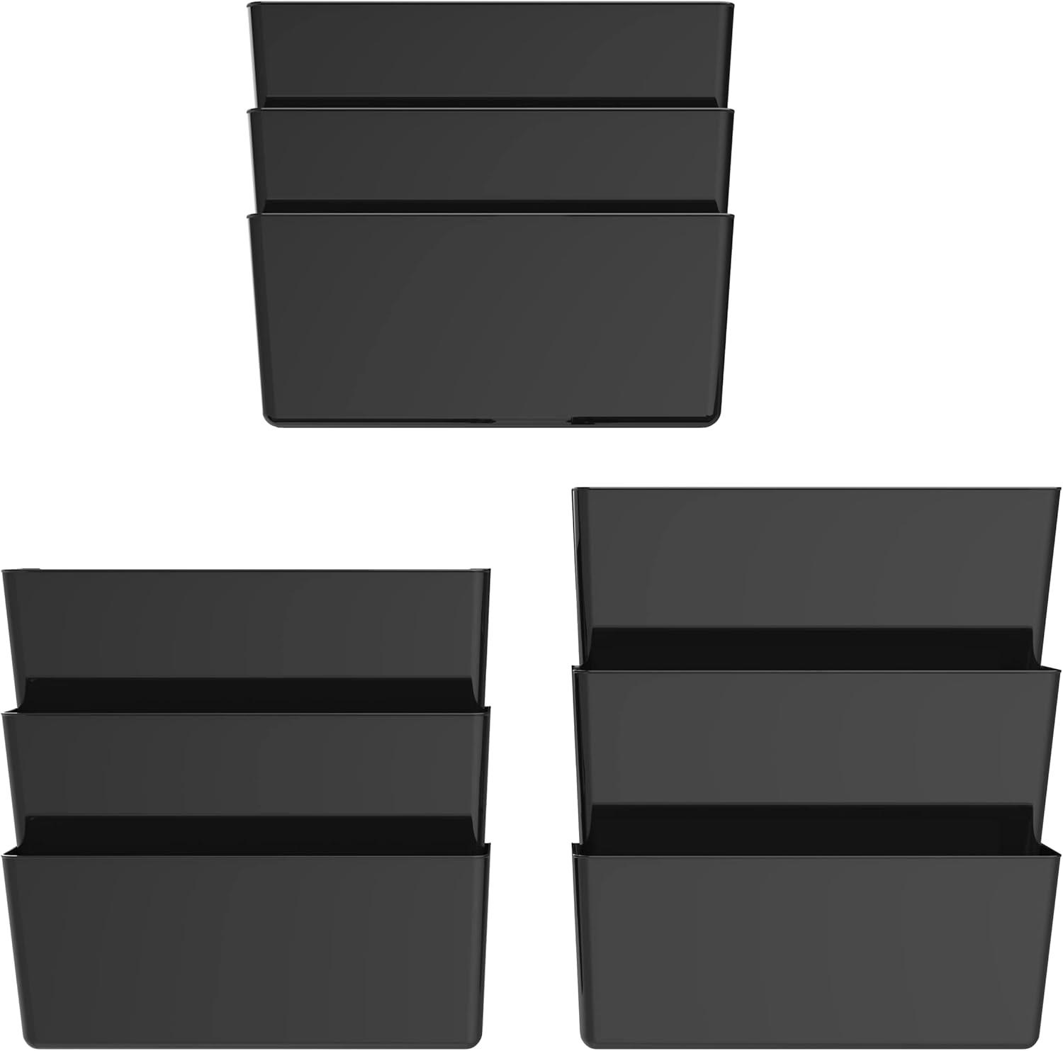 imageStorex Wall File Letter Size 13 x 4 x 7 ClearUnbreakable Black