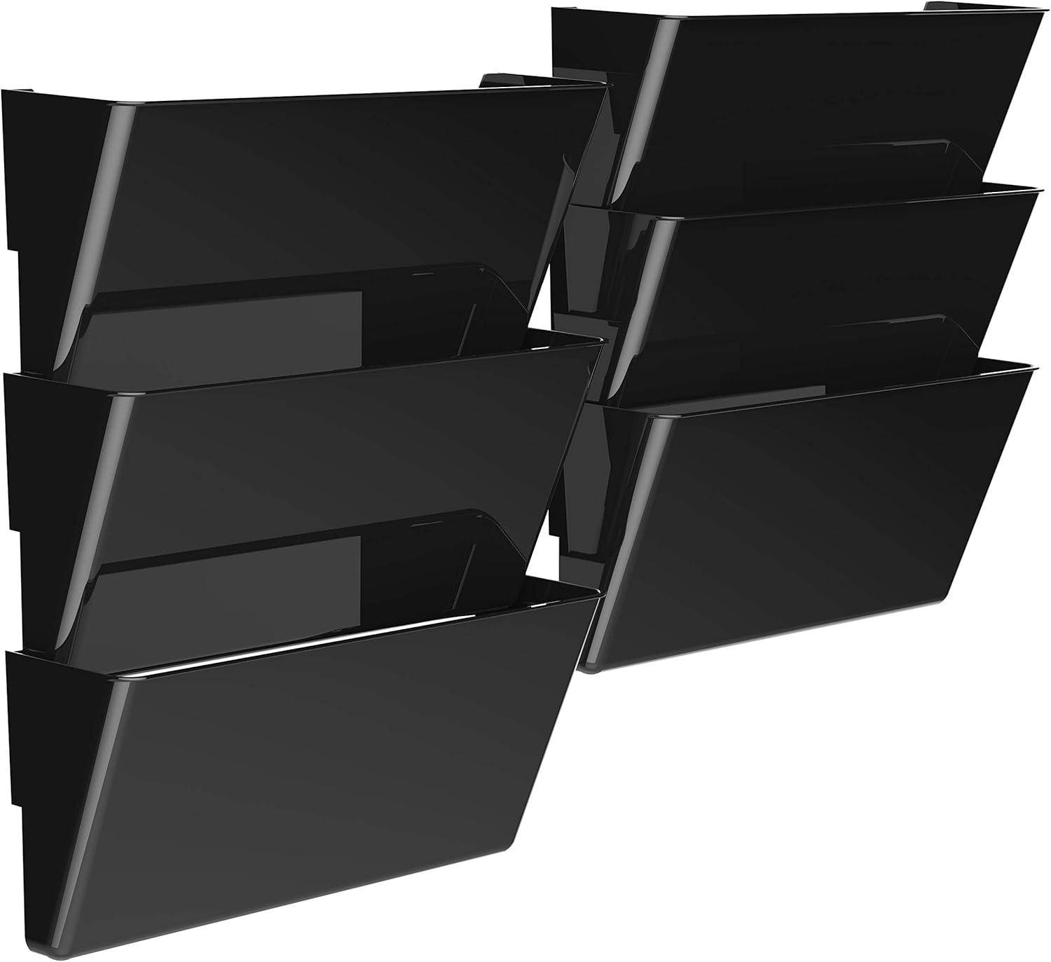 imageStorex Wall File Letter Size 13 x 4 x 7 ClearUnbreakable Black