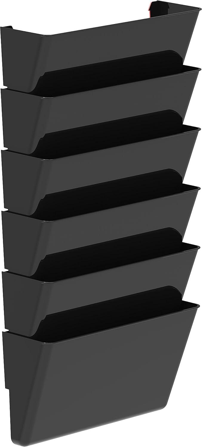 imageStorex Wall File Letter Size 13 x 4 x 7 ClearUnbreakable Black
