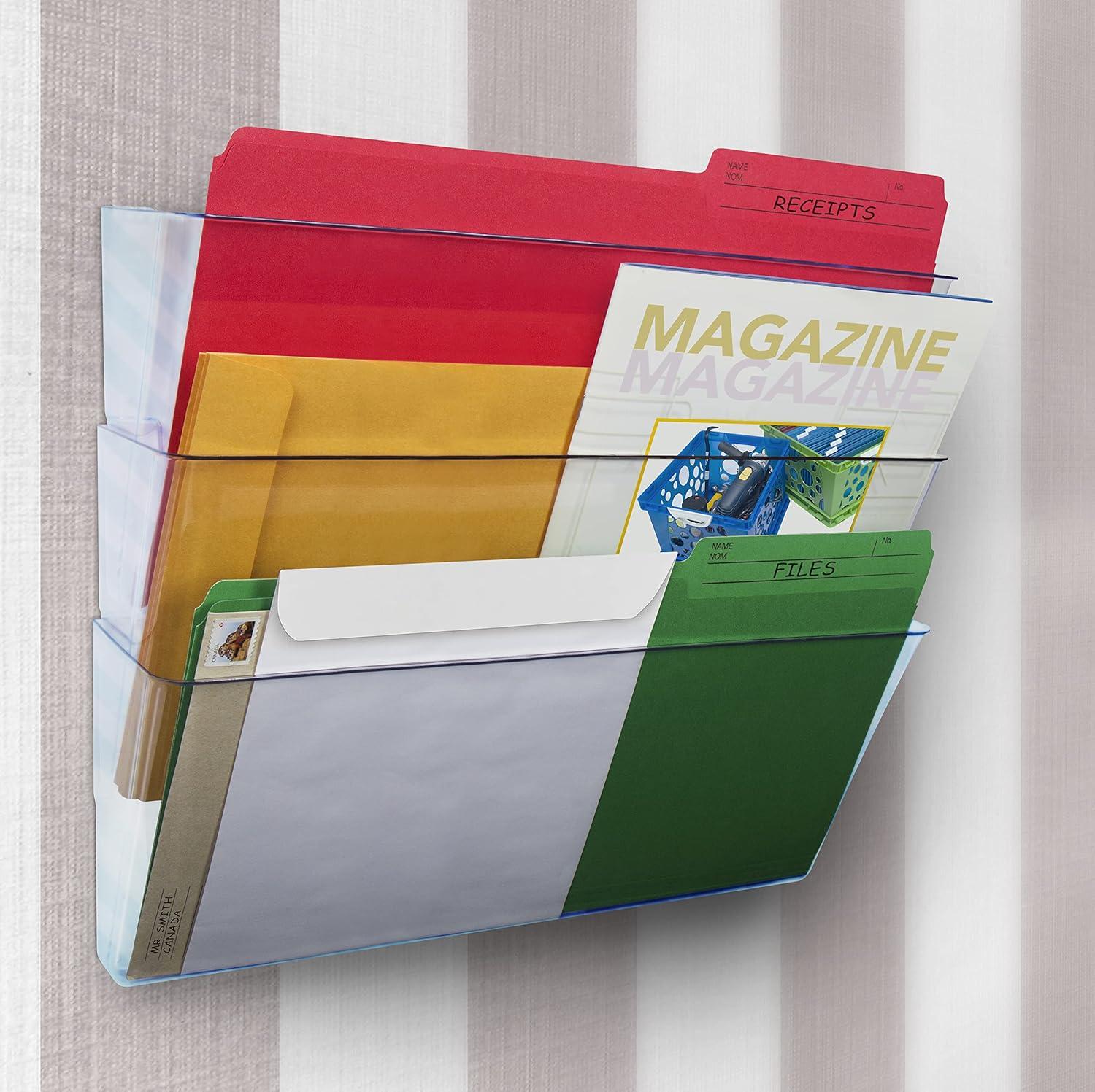 imageStorex Wall File Letter Size 13 x 4 x 7 ClearUnbreakable Clear