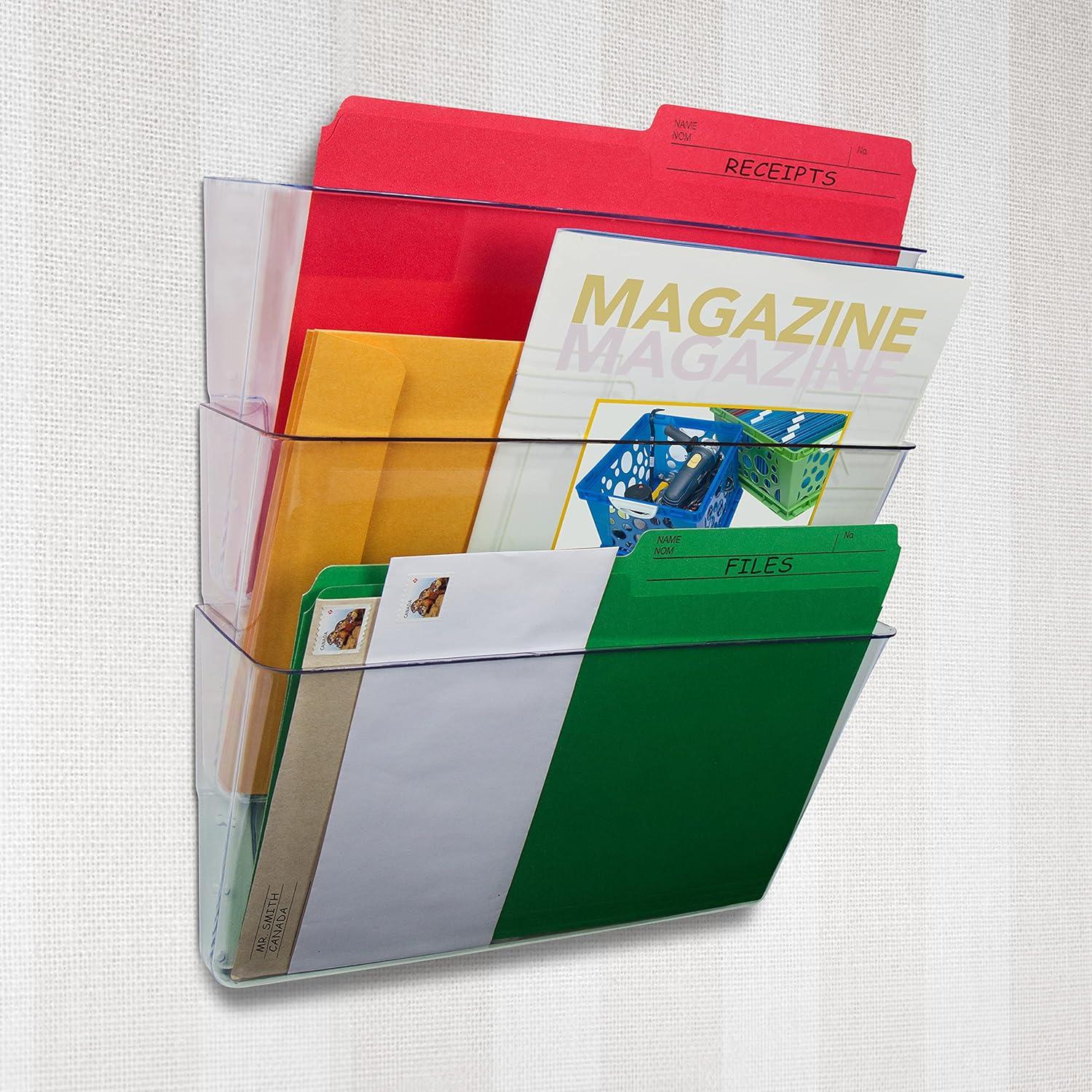 imageStorex Wall File Letter Size 13 x 4 x 7 ClearUnbreakable Clear