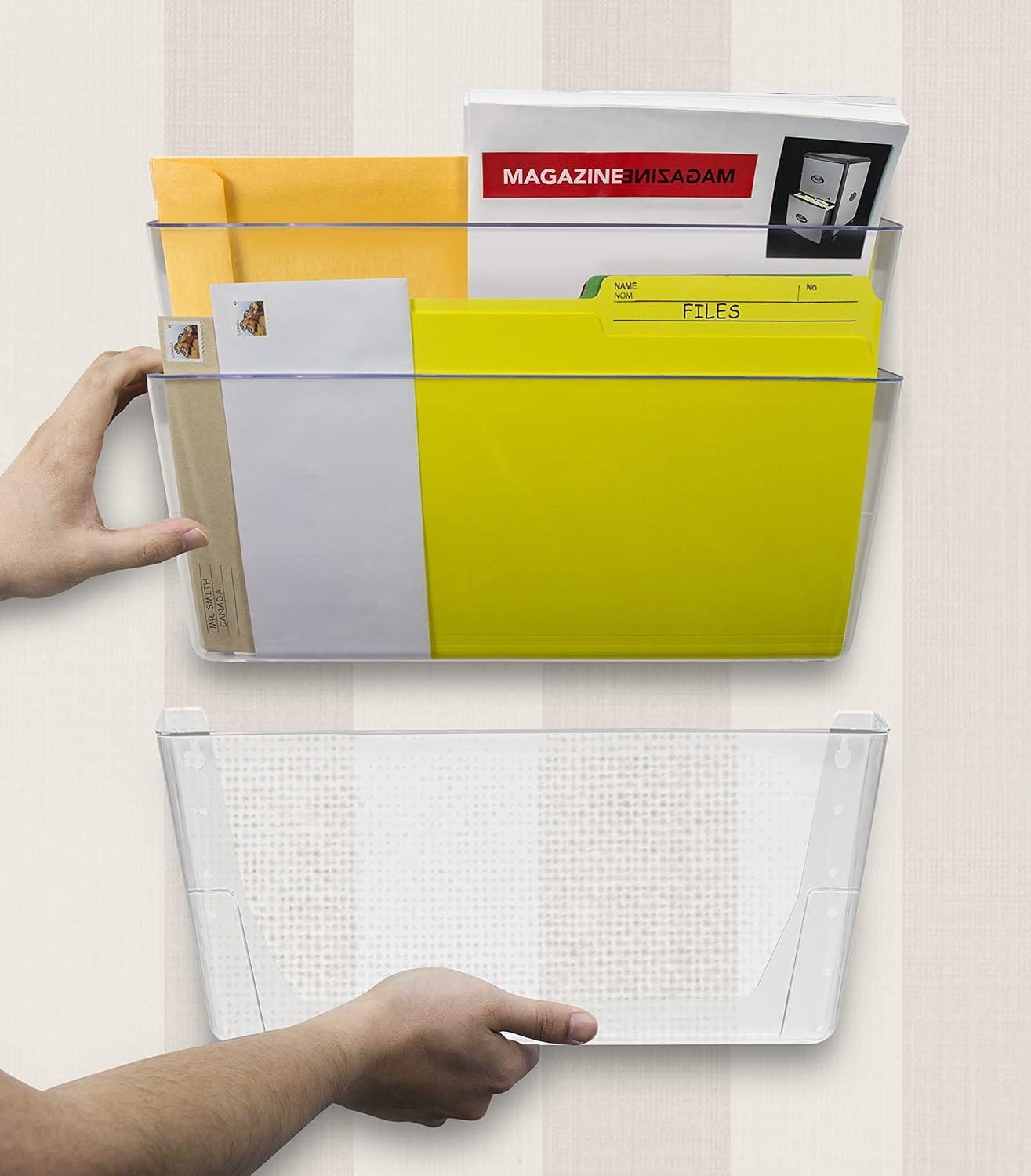 imageStorex Wall File Letter Size 13 x 4 x 7 ClearUnbreakable Clear