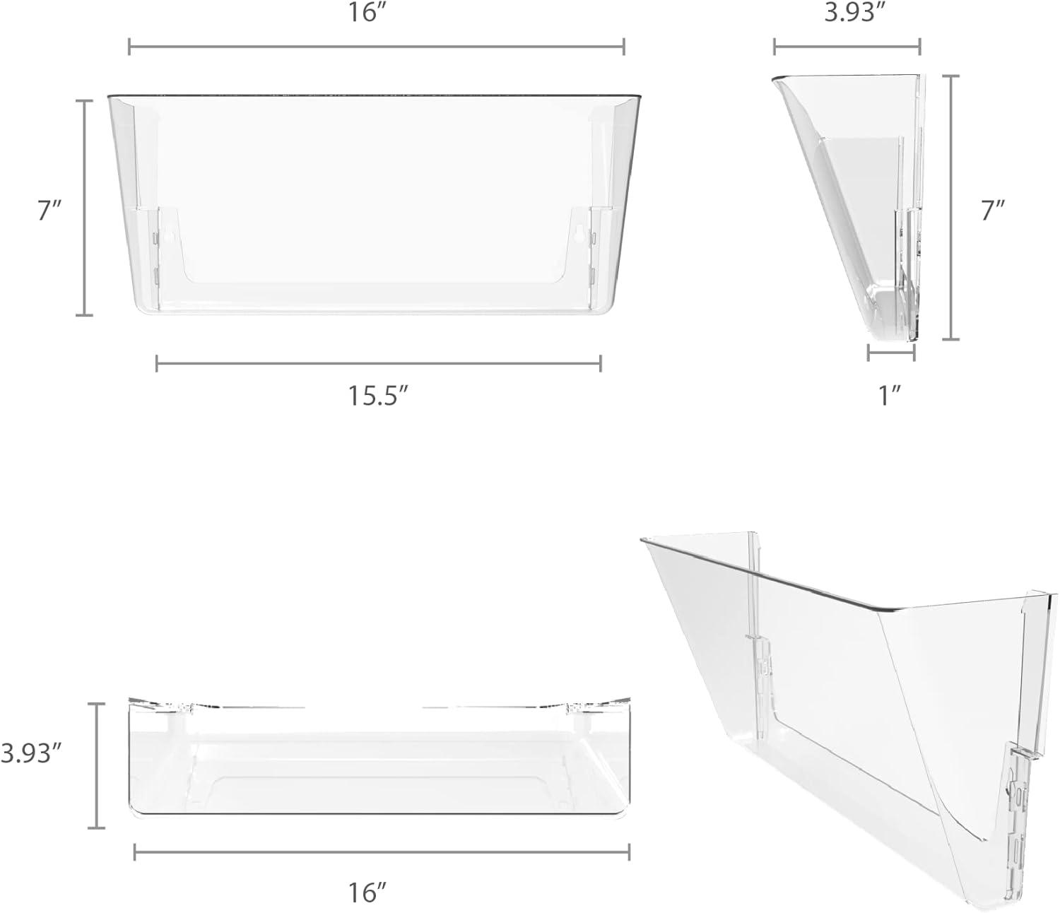imageStorex Wall File Letter Size 13 x 4 x 7 ClearUnbreakable Clear