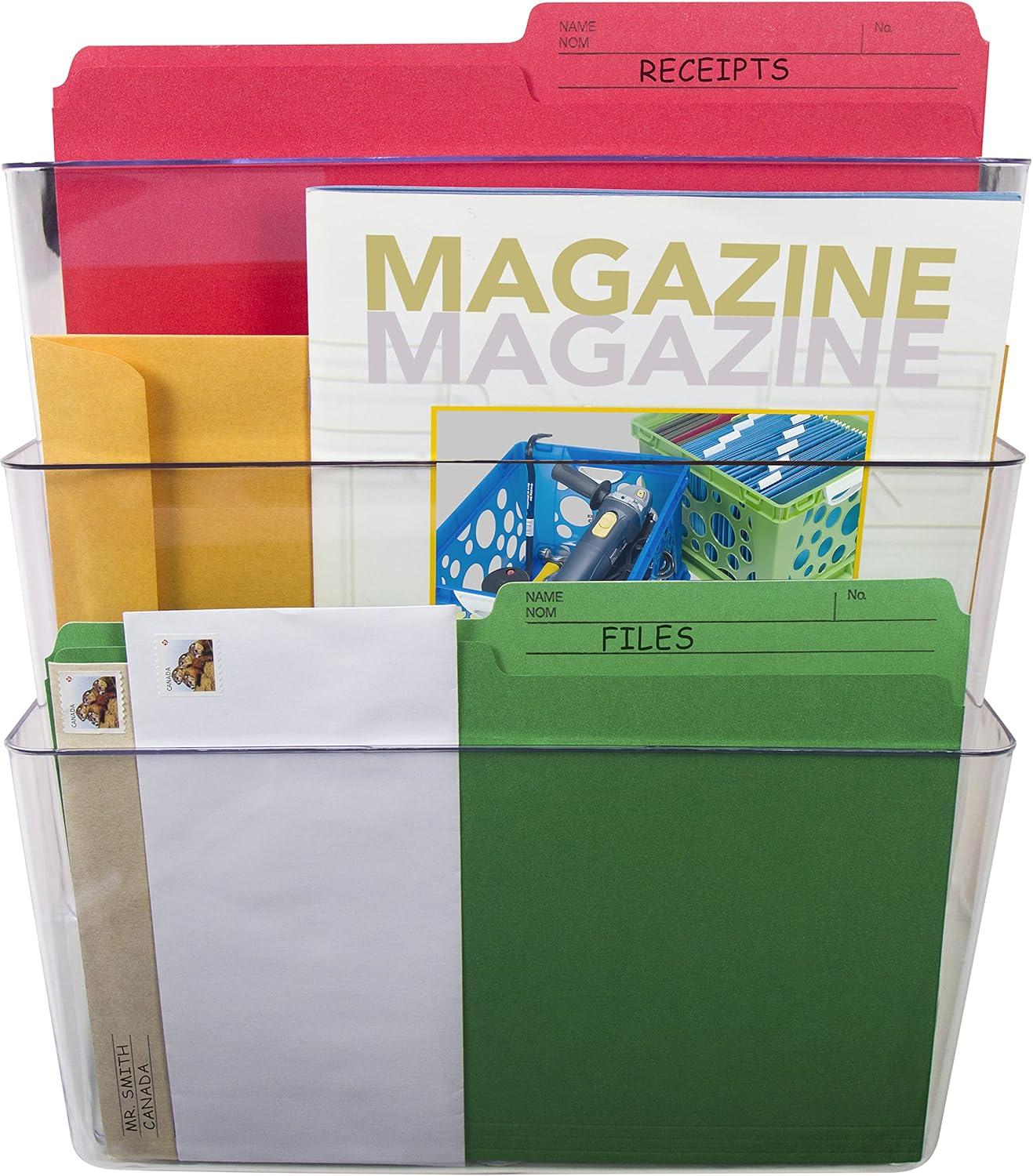 imageStorex Wall File Letter Size 13 x 4 x 7 ClearUnbreakable Clear