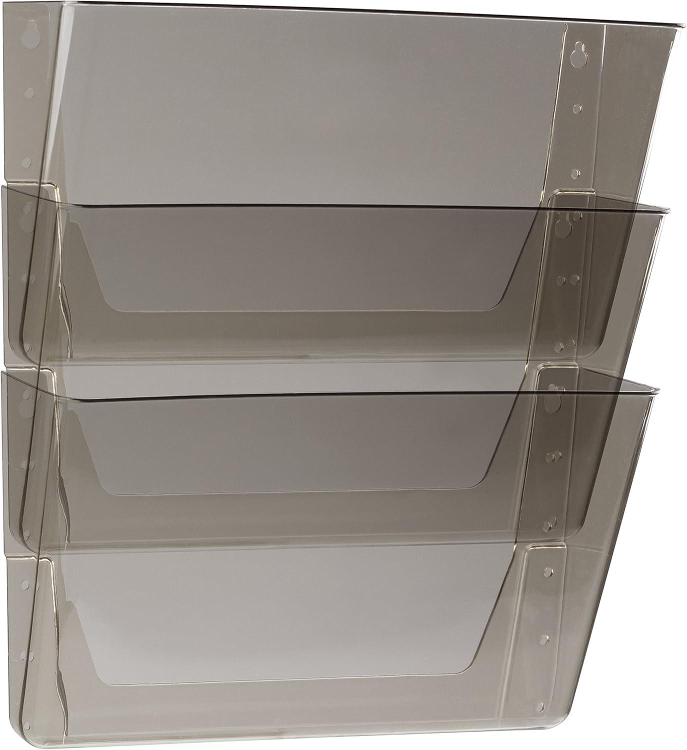 imageStorex Wall File Letter Size 13 x 4 x 7 ClearUnbreakable Smoke