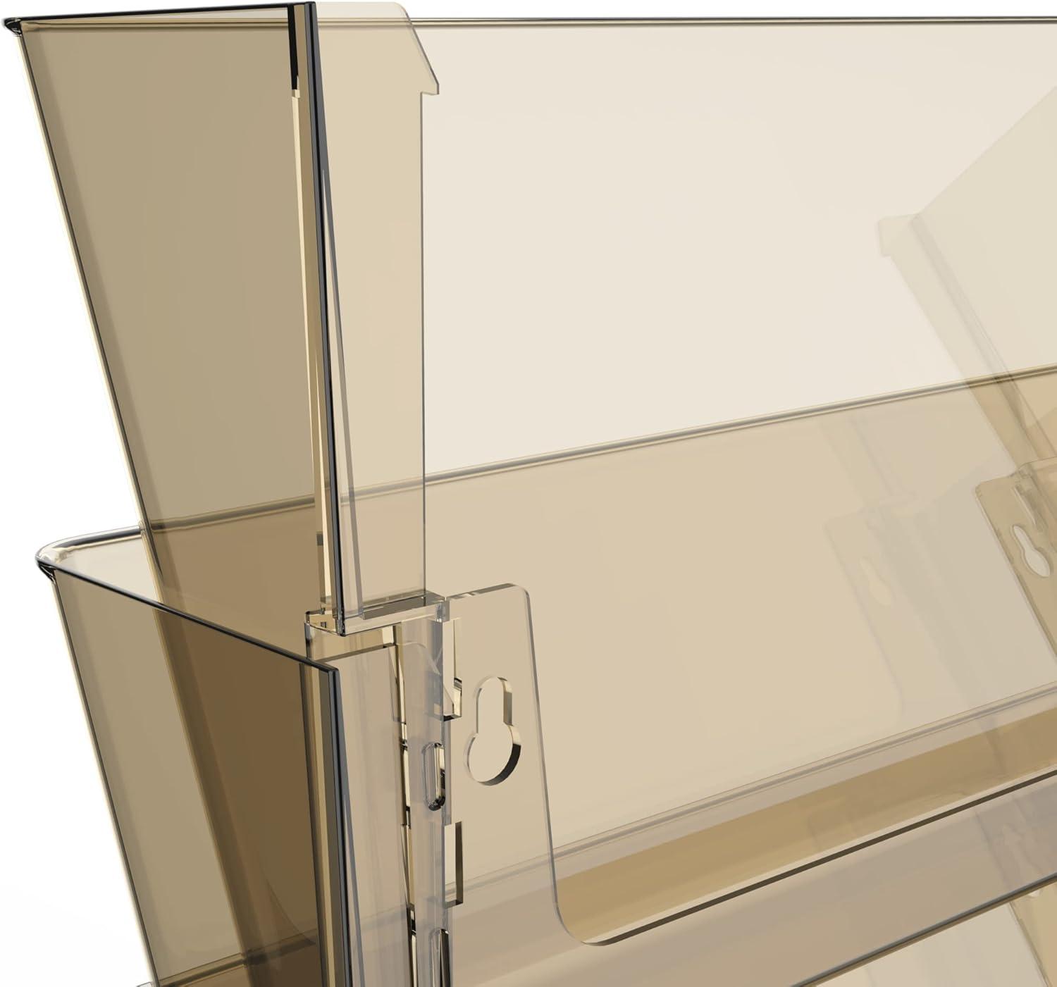 imageStorex Wall File Letter Size 13 x 4 x 7 ClearUnbreakable Smoke