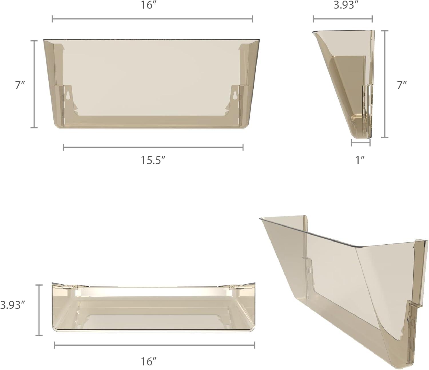 imageStorex Wall File Letter Size 13 x 4 x 7 ClearUnbreakable Smoke