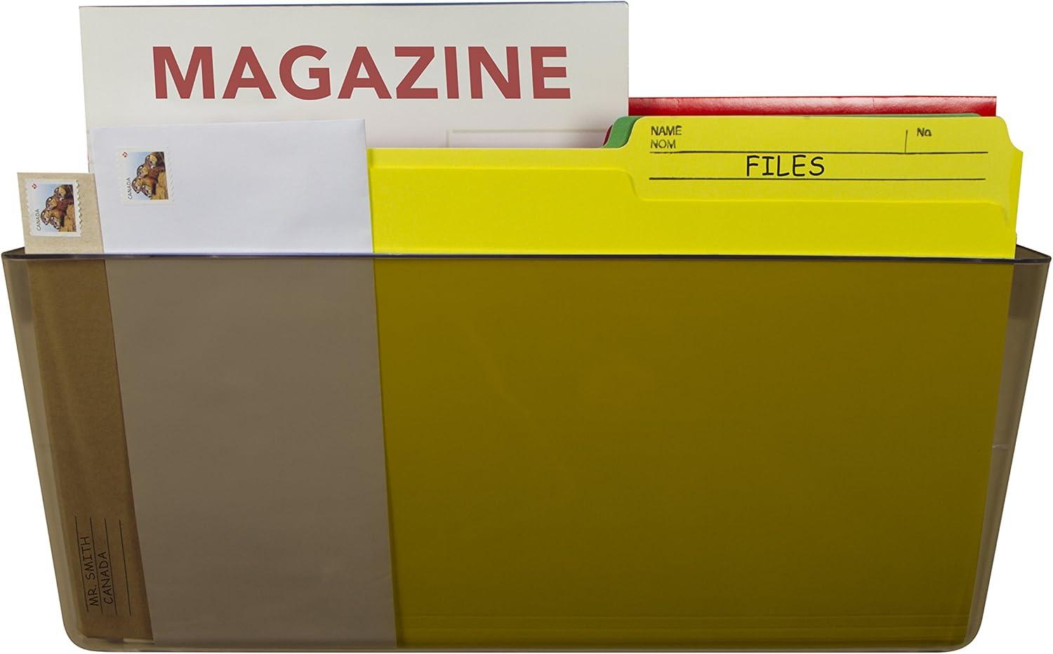 imageStorex Wall File Letter Size 13 x 4 x 7 ClearUnbreakable Smoke