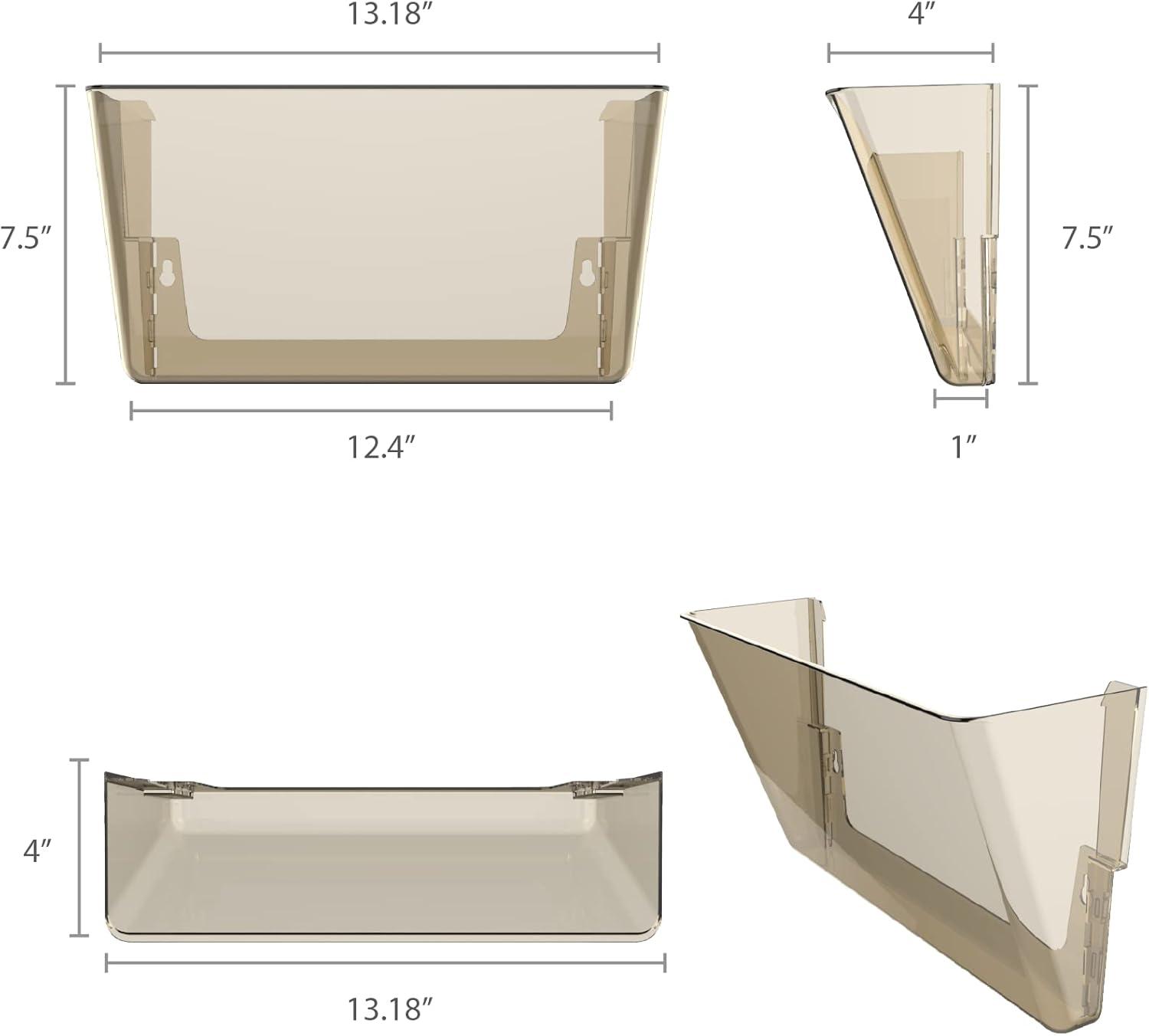 imageStorex Wall File Letter Size 13 x 4 x 7 ClearUnbreakable Smoke
