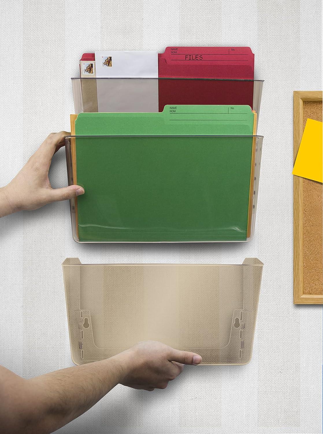 imageStorex Wall File Letter Size 13 x 4 x 7 ClearUnbreakable Smoke