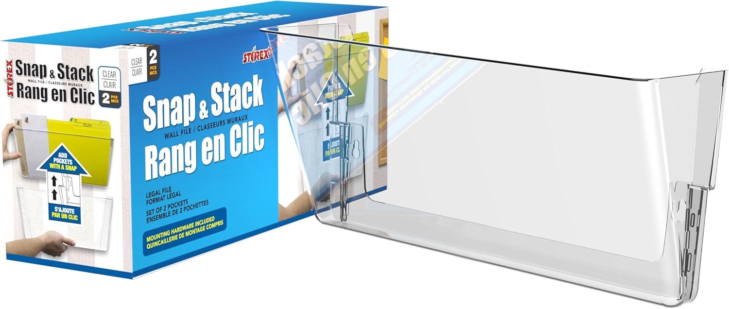 imageStorex Wall Files Legal Size 16 x 1055 x 4 Inches Clear Set of 2 70224A06CClear
