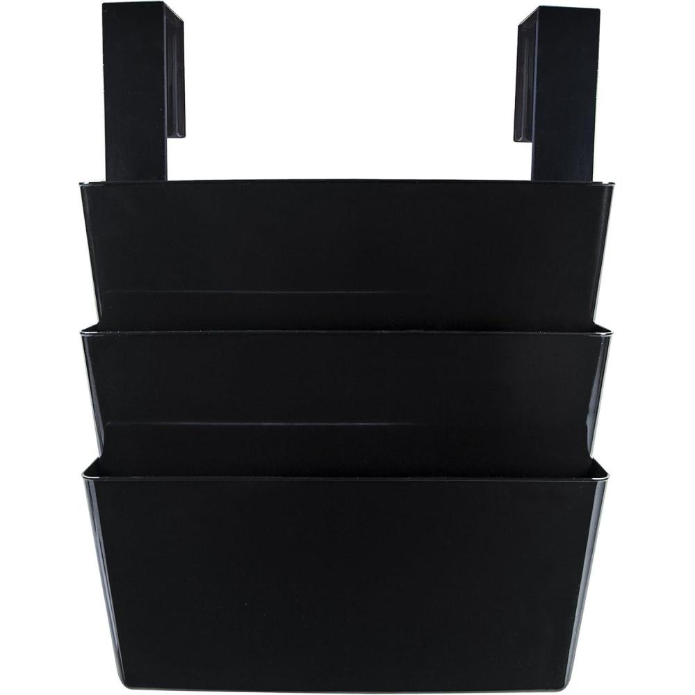 imageStorex Legal Sized Wall Files 3 Pack Set with Partition Hangers Black Case of 6 Sets STX70316B06C STX70316B06CLegal