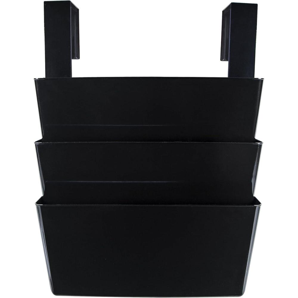 imageStorex Legal Sized Wall Files 3 Pack Set with Partition Hangers Black Case of 6 Sets STX70316B06C STX70316B06CLetter