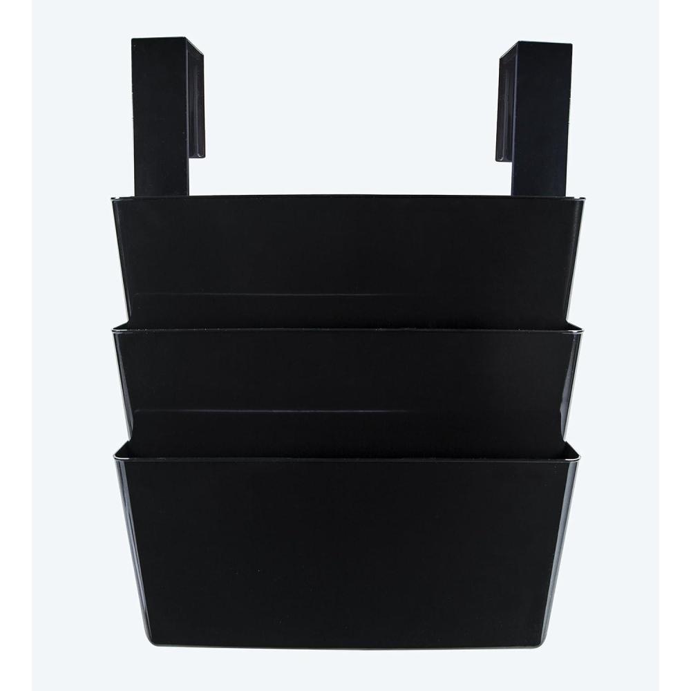 imageStorex Letter Sized Wall Files 3 Pack Set with Partition Hangers Black STX70315U01C