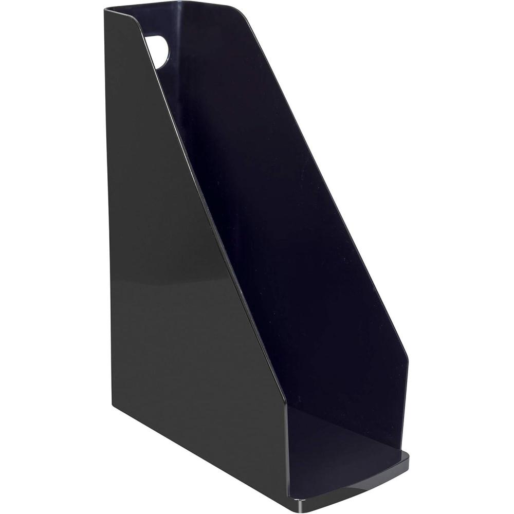 imageStorex Modern Gloss Spinning Organizer 62 x 4 x 62 Inches Black Case of 4 00152E04CMagazine File
