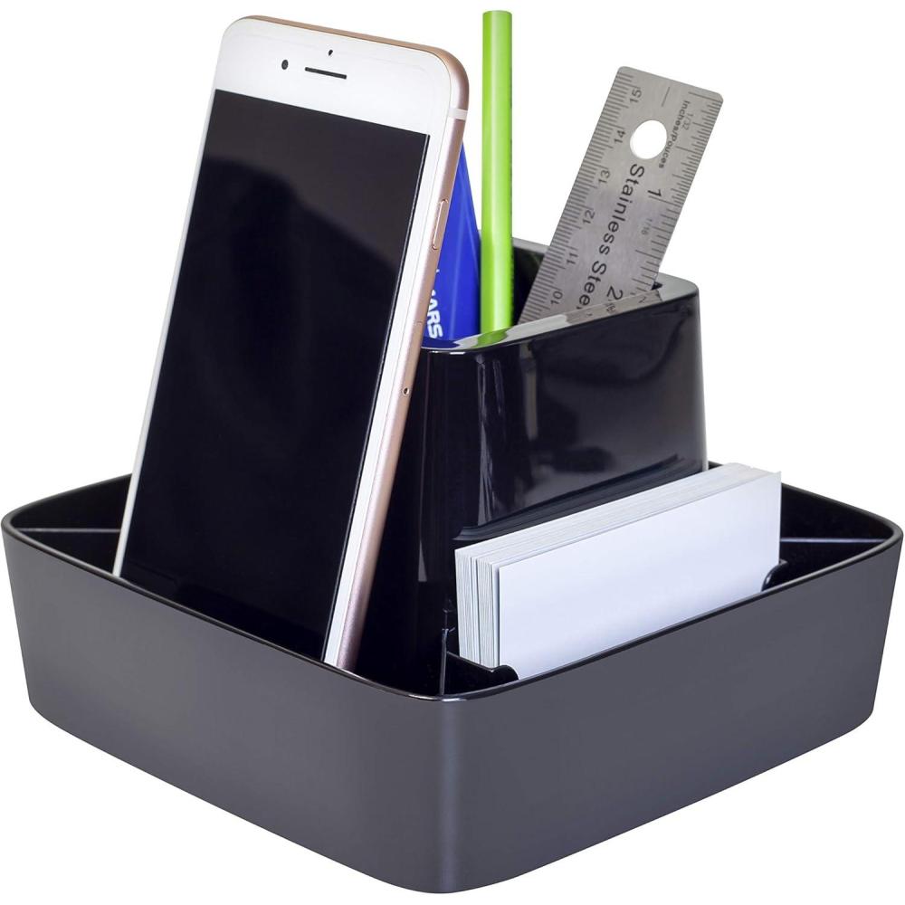 imageStorex Modern Gloss Spinning Organizer 62 x 4 x 62 Inches Black Case of 4 00152E04CSpinning Organizer