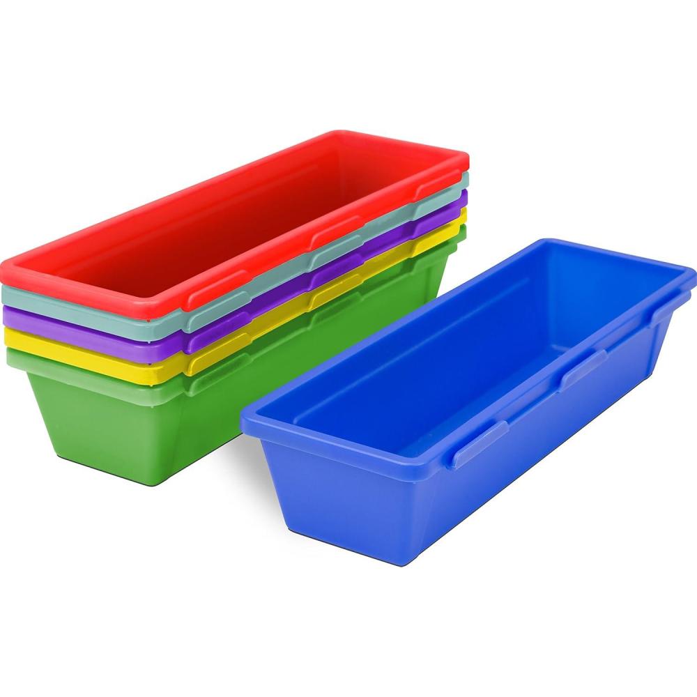 imageStorex Pencil Trays 925 x 3 x 19 Each Assorted Colors Case of 6 5Packs 00160E06C