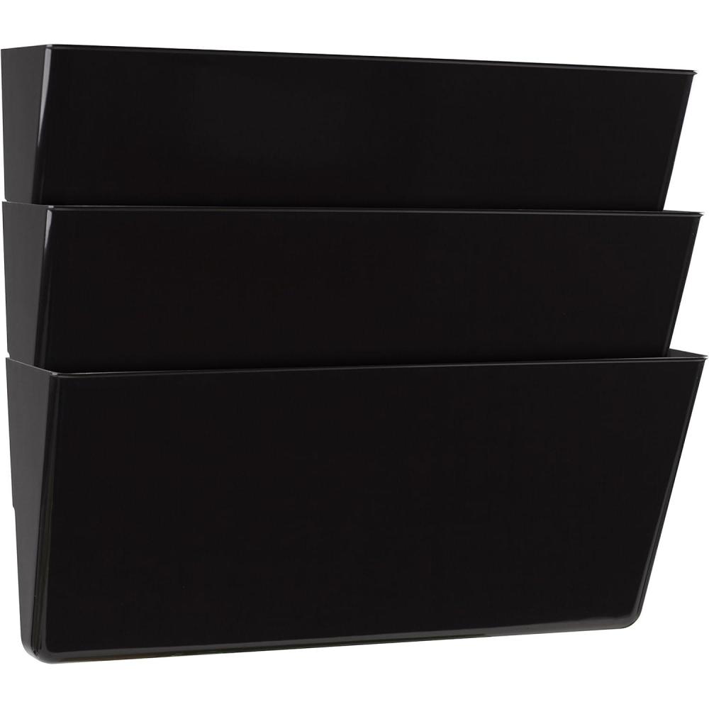imageStorex Wall File Letter Size 13 x 4 x 7 ClearUnbreakable Black