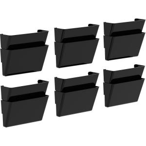 Storex Legal Sized Wall Files, 2-Pack, Smoke, Case of 6 (STX70215B06C)(Black)