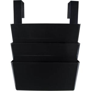 Storex Legal Sized Wall Files, 3 Pack Set with Partition Hangers, Black, Case of 6 Sets, STX70316B06C (STX70316B06C)(Letter)